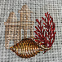 Sand Castle Needlepoint Canvas for coasters