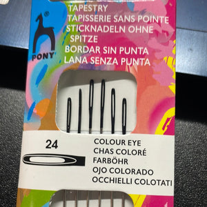 Size 24 Tapestry Needles with colored Eye