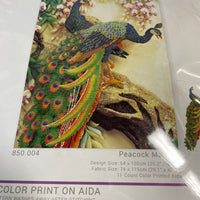 Peacock Majesty No-Count Cross Stitch Kit