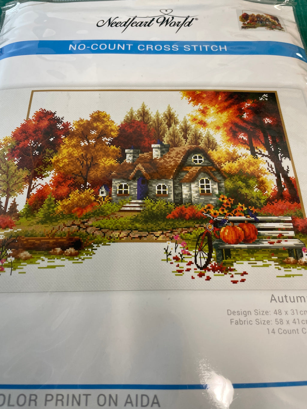 Autumn Cottage No-Count Cross Stitch Kit