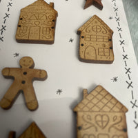 Gingerbread Wooden Buttons