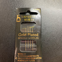 Size 24 Gold Plated Tapestry Needles Pony