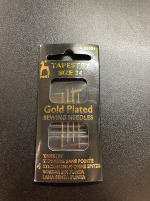 Size 24 Gold Plated Tapestry Needles Pony