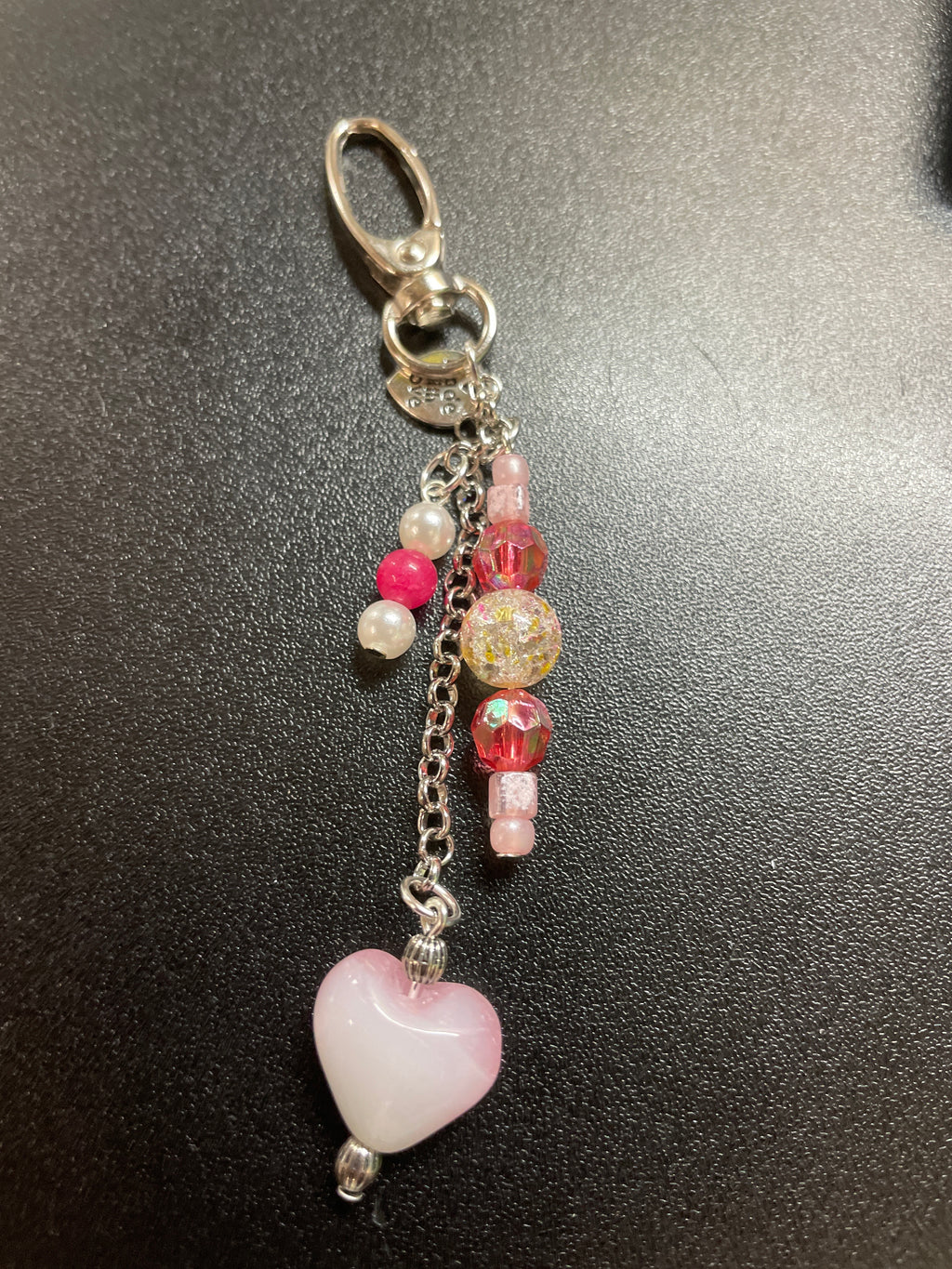 Pink Heart Scissor Charm