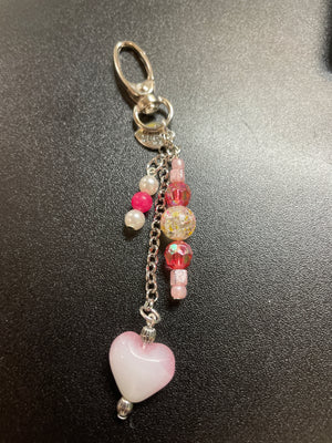 Pink Heart Scissor Charm