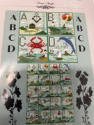 Seaside Alphabet Sampler Letters A-D