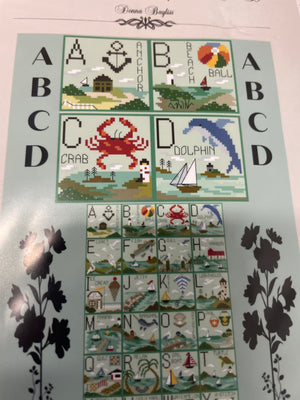 Seaside Alphabet Sampler Letters A-D