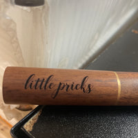 Engraved Wooden Needle case