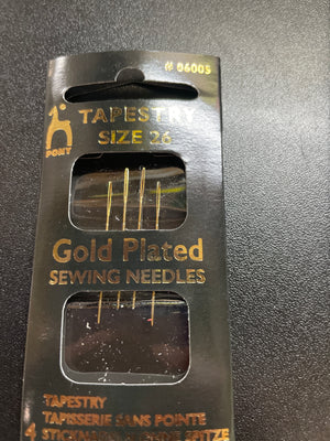 Size 26 Gold Plated Tapestry Needles Pony