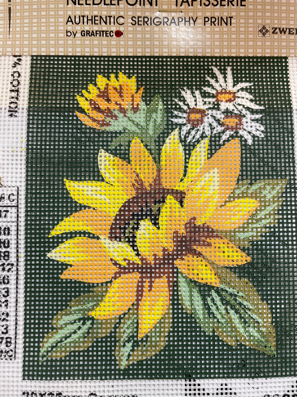 Sunflower and Daisy Needlepoint Canvas