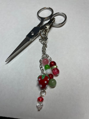 Strawberry Scissor Charm