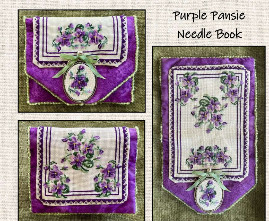 Purple Pansie Needle Book