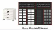 Pip And Chip foam inserts for IKEA Alex 6 drawer unit