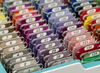 Pip And Chip DMC CLEAR or White 3mm acrylic bobbins with printed number and color swatch full set