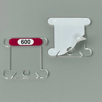Pip And Chip DMC CLEAR or White 3mm acrylic bobbins with printed number and color swatch full set