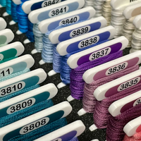 Pip And Chip DMC CLEAR or White 3mm acrylic bobbins with printed number and color swatch full set