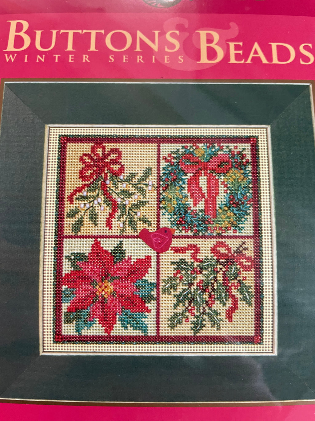 Winter Greens Buttons and Beads Kit