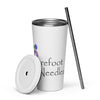 Insulated tumbler with a straw