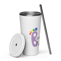 Insulated tumbler with a straw