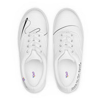 Women’s lace-up canvas shoes, white