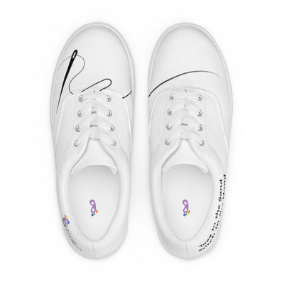 Women’s lace-up canvas shoes, white
