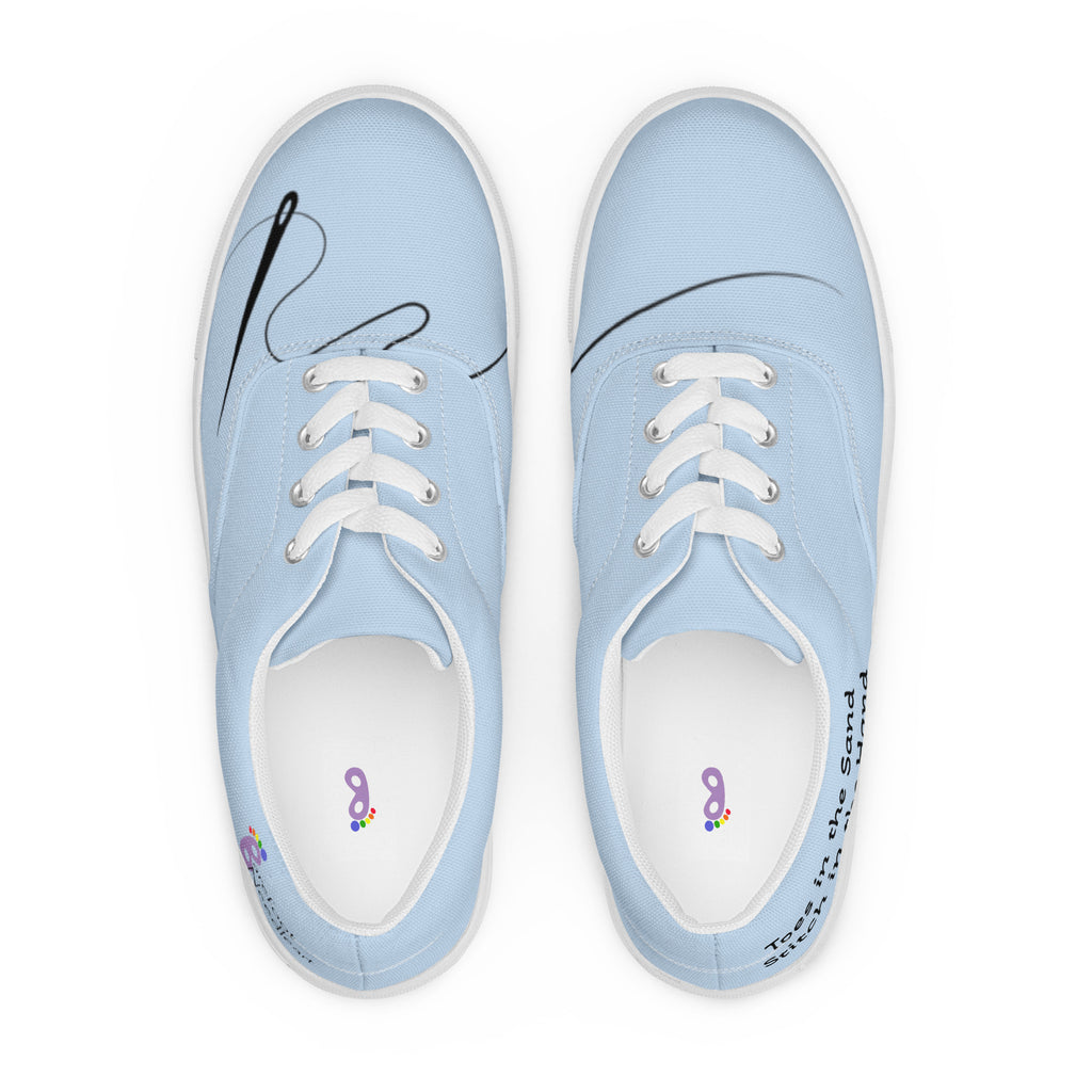 Women’s lace-up canvas shoes, blue