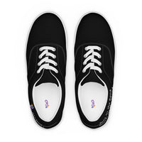 Women’s lace-up canvas shoes, black