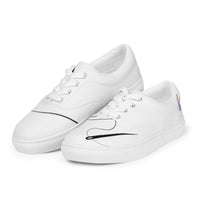 Women’s lace-up canvas shoes, white