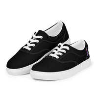 Women’s lace-up canvas shoes, black