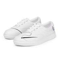 Women’s lace-up canvas shoes, white