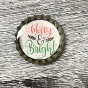 Merry and Bright  Bottle Cap Needle Minder