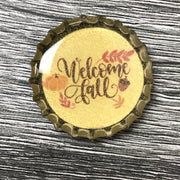 Welcome Fall Bottle Cap Needle Minder