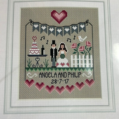 Pink Hearts Wedding Sampler