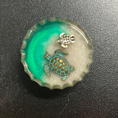 Sea Turtle Bottle Cap Needle Minder