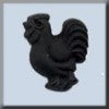 12301 Mill Hill Glass Treasures - Rooster Matte Black